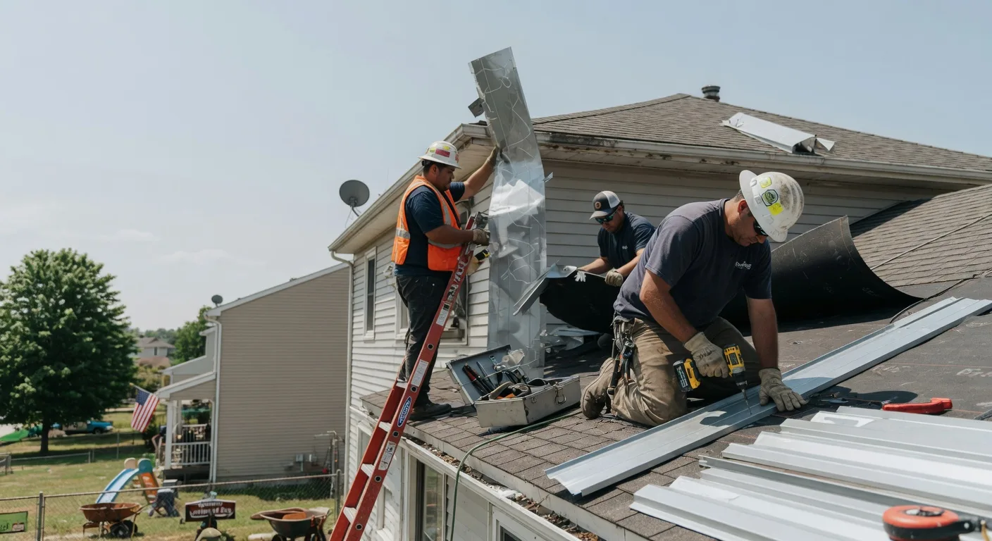 Storm Damage Metal Roof Repair in Grissom Arb, IN